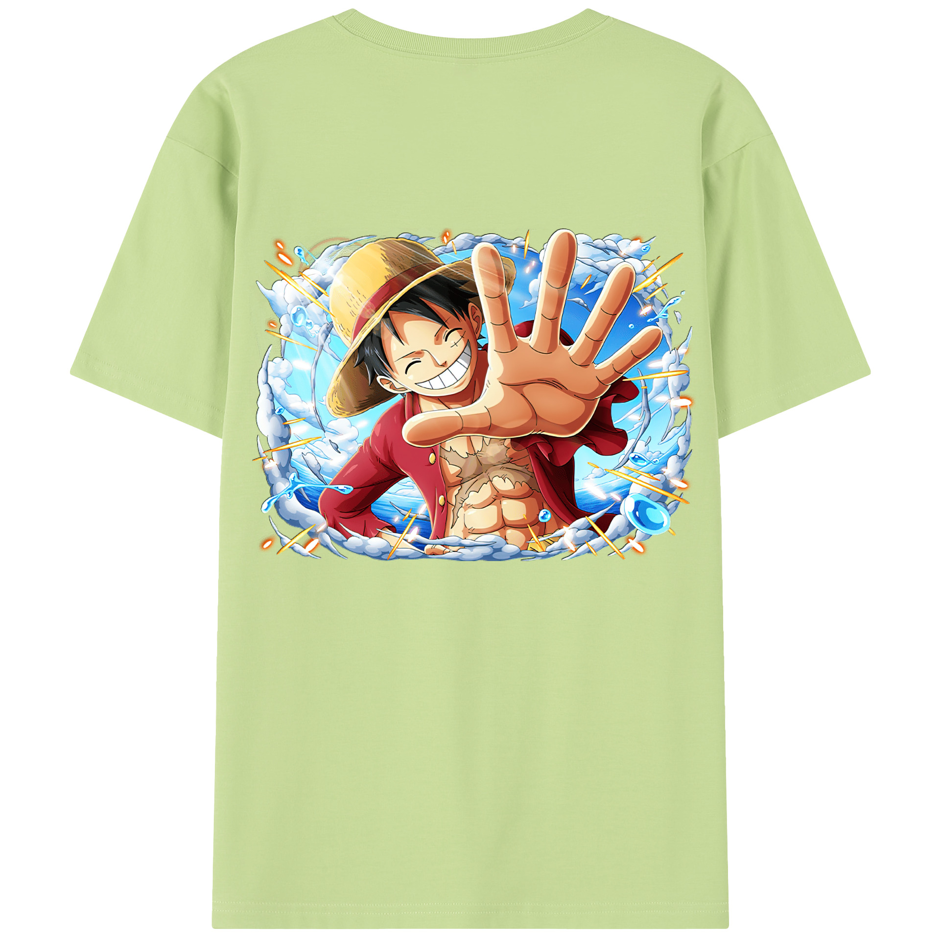 ワンピース モンキー・D・ルフィ ONE PIECE Monkey D. Luffy 綿100％半袖Tシャツ（背面プリント）